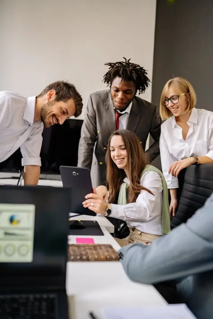 Colleagues Working and Planning Inside an Office